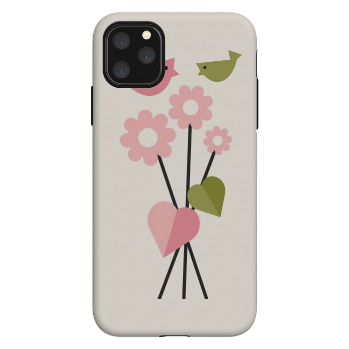 iPhone 11 Pro Max StrongFit Flowers & Birds by ArtPrInk