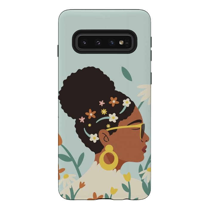 Galaxy S10 StrongFit Spring Afro Girl by ArtPrInk