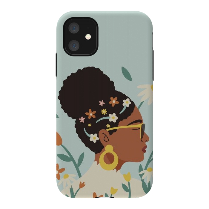 iPhone 11 StrongFit Spring Afro Girl by ArtPrInk