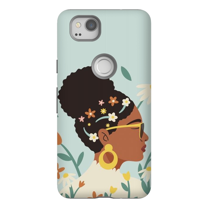 Pixel 2 StrongFit Spring Afro Girl by ArtPrInk
