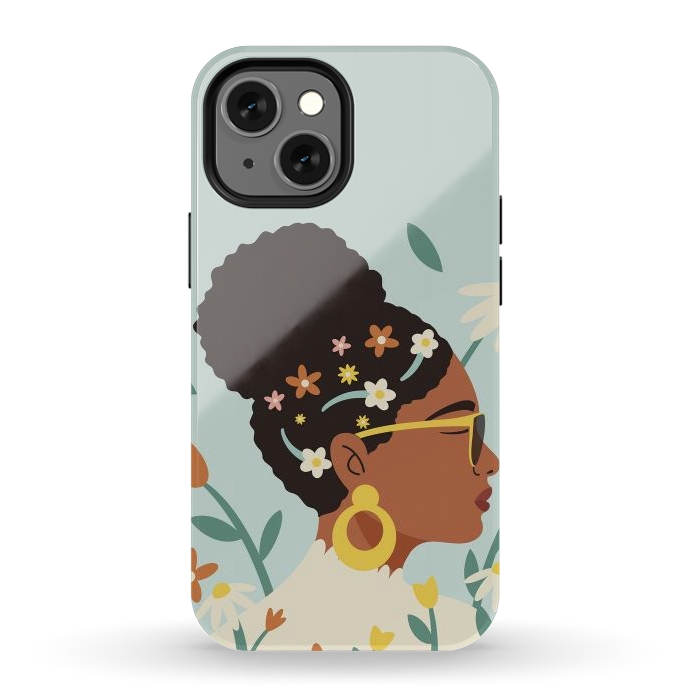 iPhone 12 mini StrongFit Spring Afro Girl by ArtPrInk