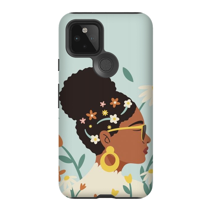 Pixel 5 StrongFit Spring Afro Girl by ArtPrInk
