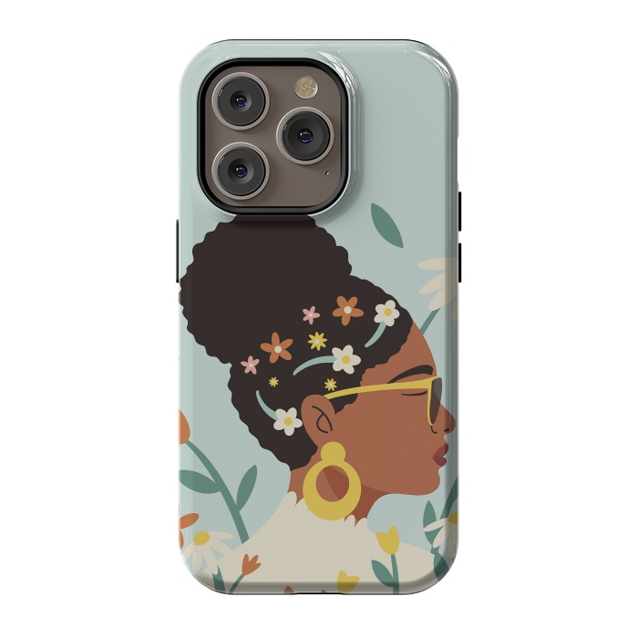 iPhone 14 Pro StrongFit Spring Afro Girl by ArtPrInk