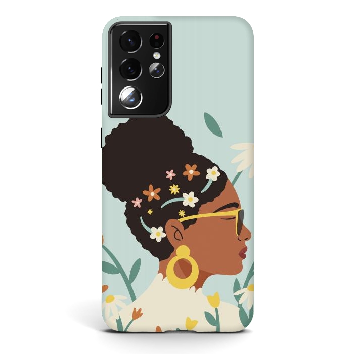 Galaxy S21 ultra StrongFit Spring Afro Girl by ArtPrInk