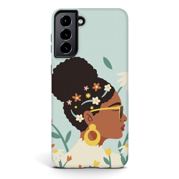 Galaxy S21 plus StrongFit Spring Afro Girl by ArtPrInk