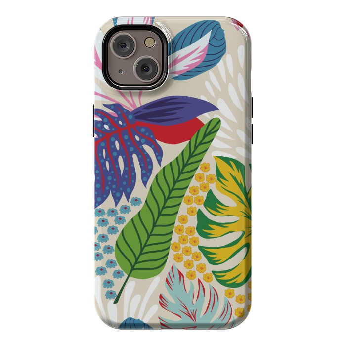 iPhone 14 Plus StrongFit Abstract Color Tropical Leaves by ArtsCase