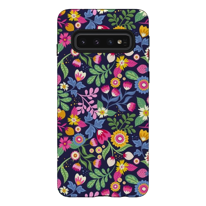 Galaxy S10 StrongFit Bright Flowers Colors by ArtsCase
