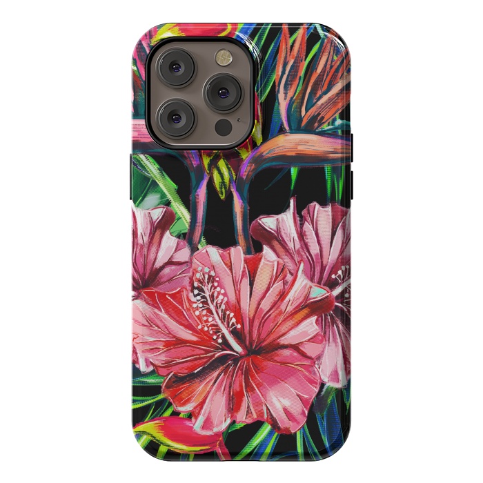 iPhone 14 Pro max StrongFit Beautiful Trendy Seamless Floral Jungle Pattern by ArtsCase
