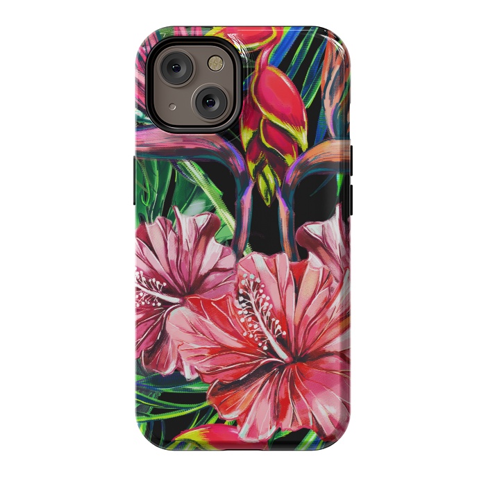 iPhone 14 StrongFit Beautiful Trendy Seamless Floral Jungle Pattern by ArtsCase