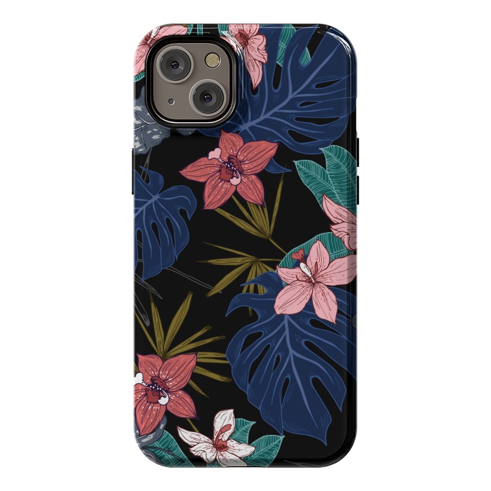 iPhone 14 Plus StrongFit Tropical Plants, Flowers and Leaves Seamless Pattern 12 by ArtsCase