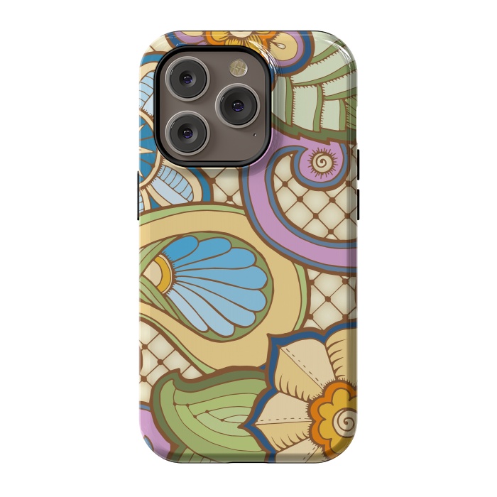 iPhone 14 Pro StrongFit Daisies Pattern with Circle Elements IV by ArtsCase
