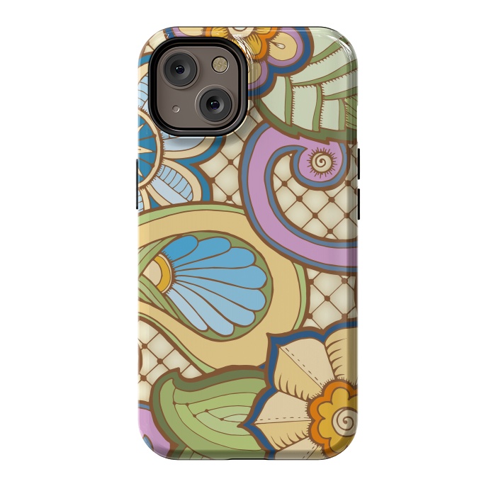 iPhone 14 StrongFit Daisies Pattern with Circle Elements IV by ArtsCase