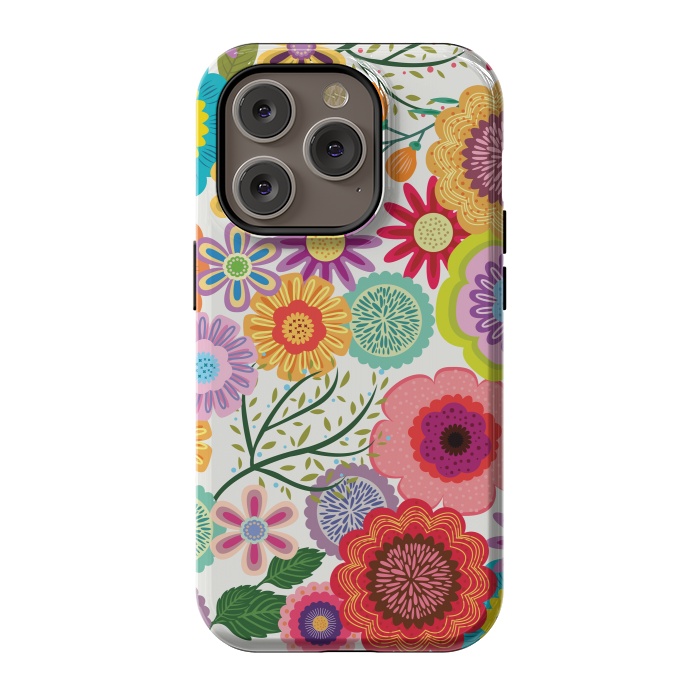 iPhone 14 Pro StrongFit Seamless Pattern with Flowers XI by ArtsCase