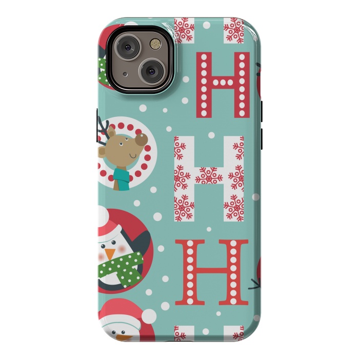 iPhone 14 Plus StrongFit Christmas Pattern with Santa Deer Penguin and Snowman by ArtsCase