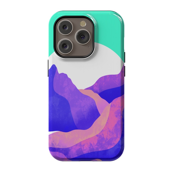 iPhone 14 Pro StrongFit Purple textured mountains by Steve Wade (Swade)