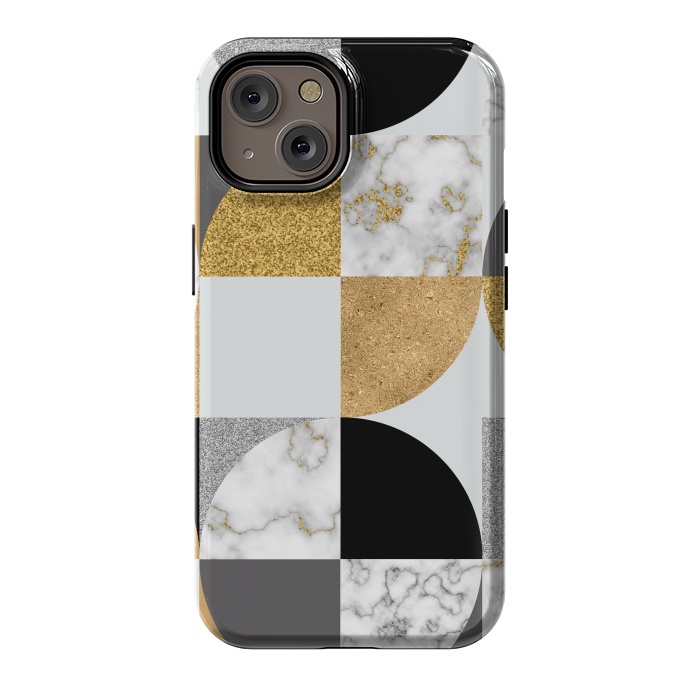 iPhone 14 StrongFit Marble Geometric Pattern Semicircles by ArtsCase