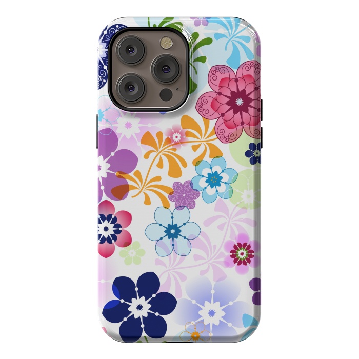 iPhone 14 Pro max StrongFit Spring Colorful Seamless Floral Pattern with Transparent Flowers I by ArtsCase
