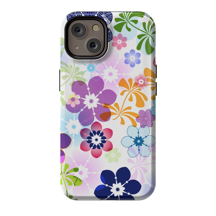 iPhone 14 StrongFit Spring Colorful Seamless Floral Pattern with Transparent Flowers I by ArtsCase