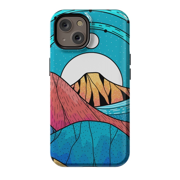 iPhone 14 StrongFit Blue sea hills by Steve Wade (Swade)