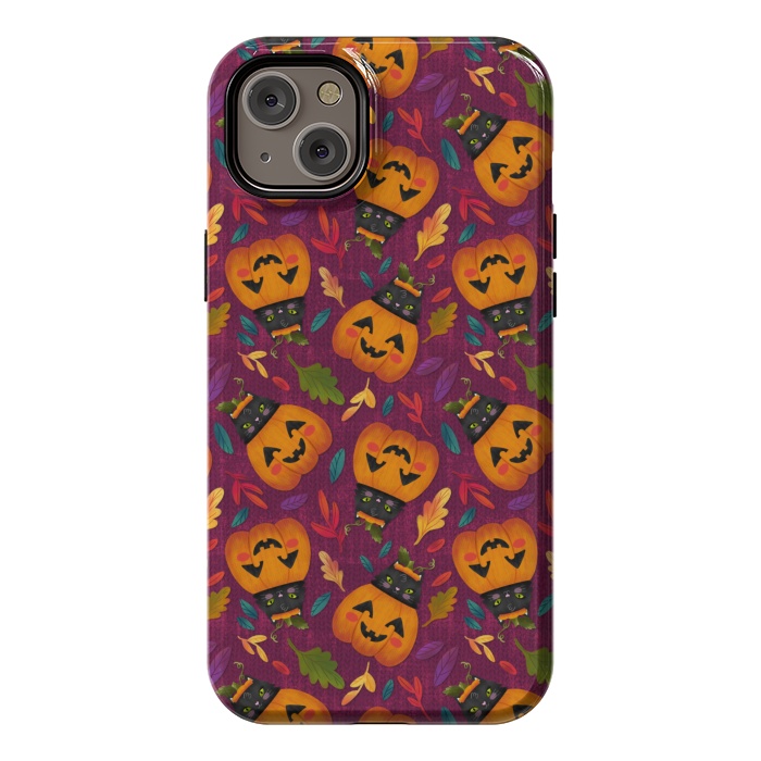 iPhone 14 Plus StrongFit Pumpkin Kitty by Noonday Design