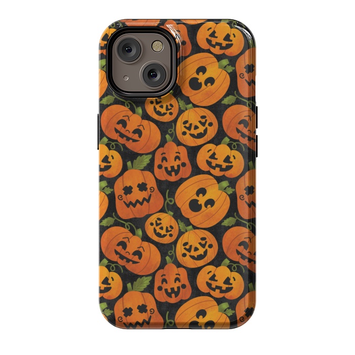iPhone 14 StrongFit Funny Jack-O-Lanterns by Noonday Design