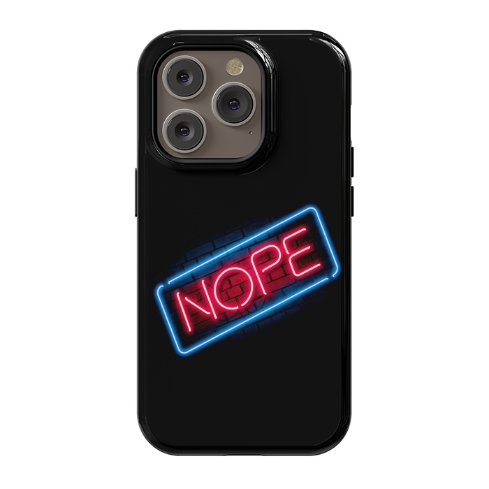 iPhone 14 Pro StrongFit Nope - Neon Lights by Vó Maria