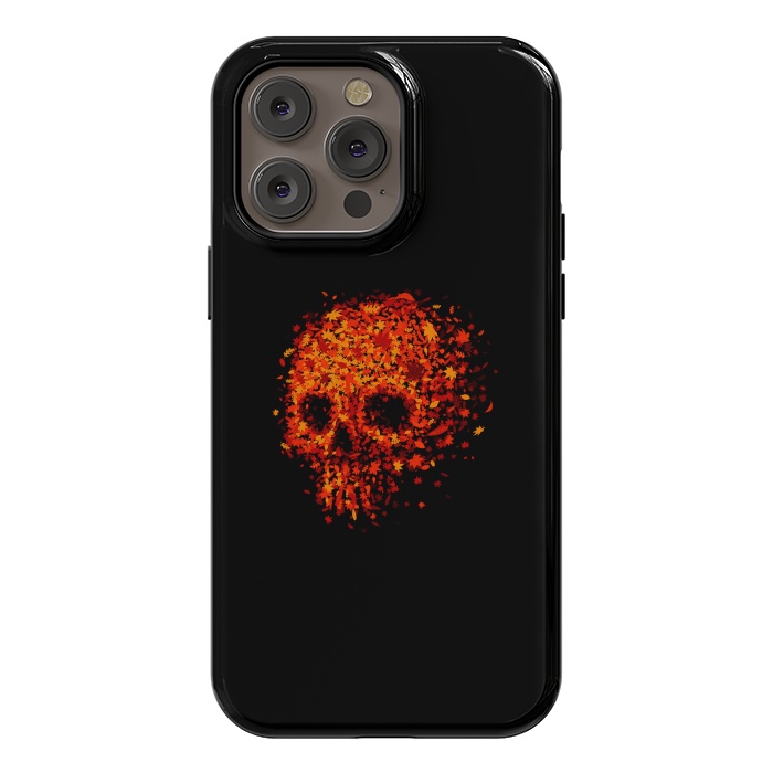 iPhone 14 Pro max StrongFit Autumn Skull - Fall Leaves by Vó Maria