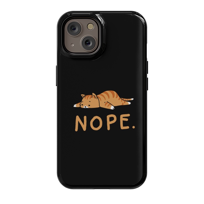 iPhone 14 StrongFit Nope Lazy Cat Caramel  by Vó Maria