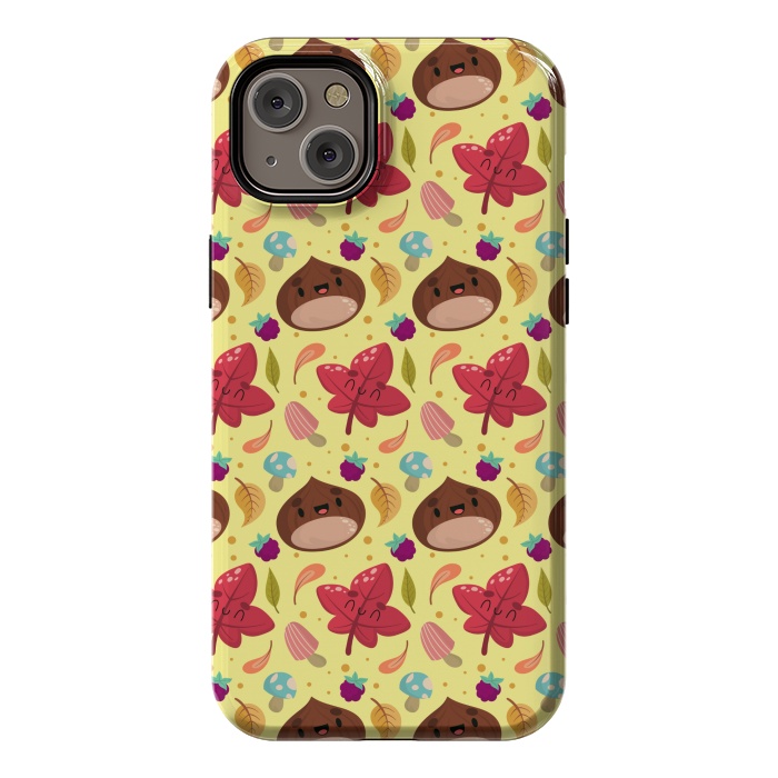 iPhone 14 Plus StrongFit AUTUMN NUTS PATTERN by MALLIKA