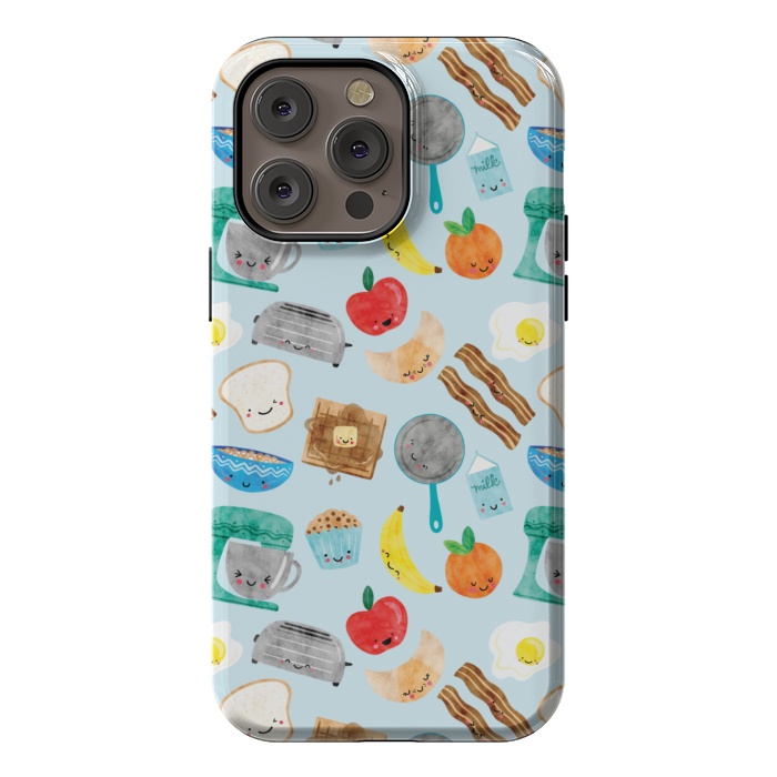 iPhone 14 Pro max StrongFit Happy and Cute Breakfast Foods by Noonday Design