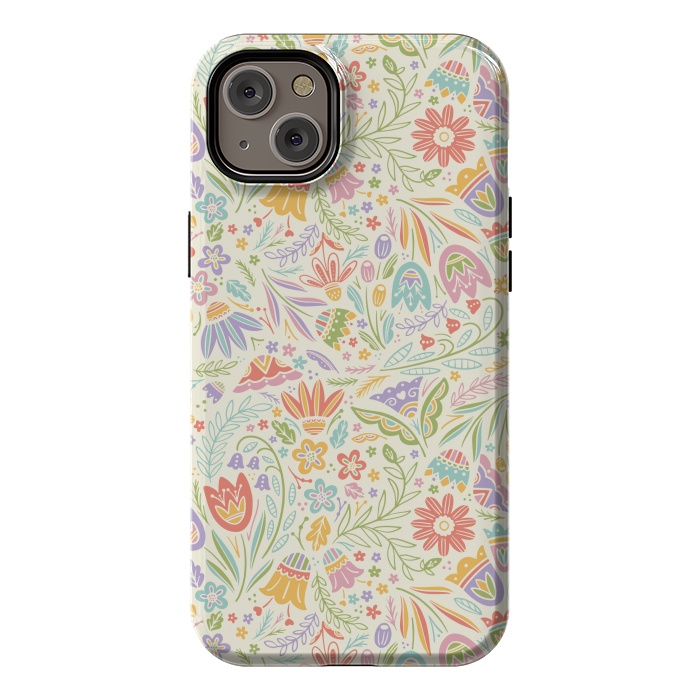 iPhone 14 Plus StrongFit Pretty Pastel Floral by Noonday Design