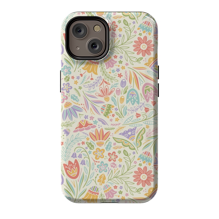 iPhone 14 StrongFit Pretty Pastel Floral by Noonday Design