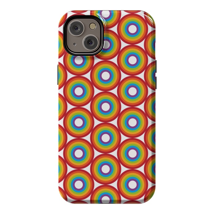 iPhone 14 Plus StrongFit Rainbow Circle Pattern by Majoih