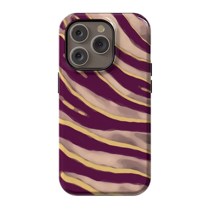 iPhone 14 Pro StrongFit Minimal tiger print stripes brown neutral by Oana 