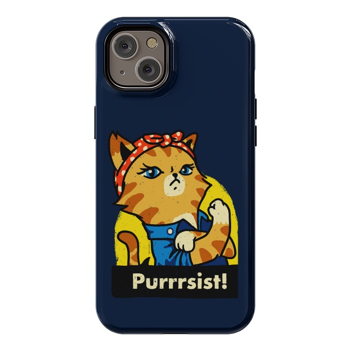 iPhone 14 Plus StrongFit Purrsist! We Can Do It Cat Lovers by Vó Maria