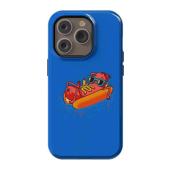 iPhone 14 Pro StrongFit Hot Dog Summer Vacation Swimming Pool by Vó Maria
