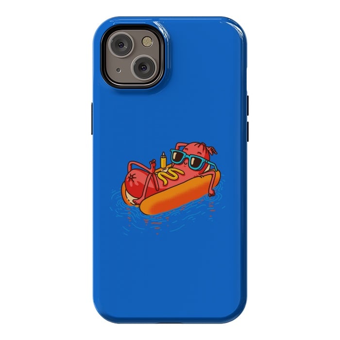 iPhone 14 Plus StrongFit Hot Dog Summer Vacation Swimming Pool by Vó Maria