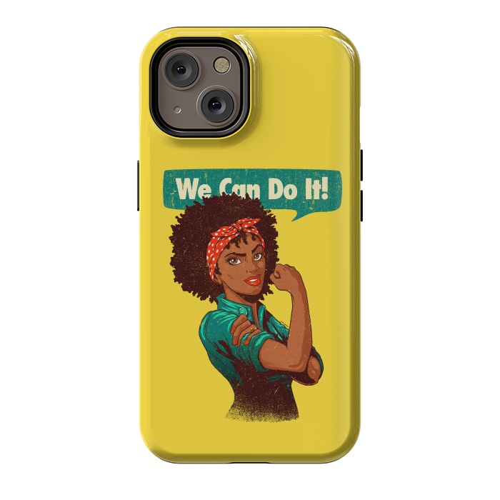 iPhone 14 StrongFit We Can Do It! Black Girl Black Queen Shirt V2 by Vó Maria