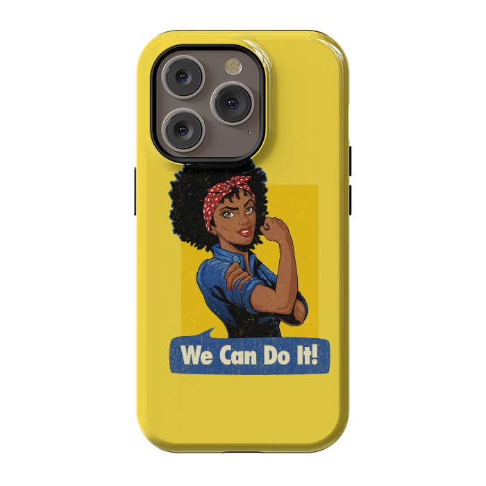 iPhone 14 Pro StrongFit We Can Do It! Black Girl Black Queen Shirt by Vó Maria