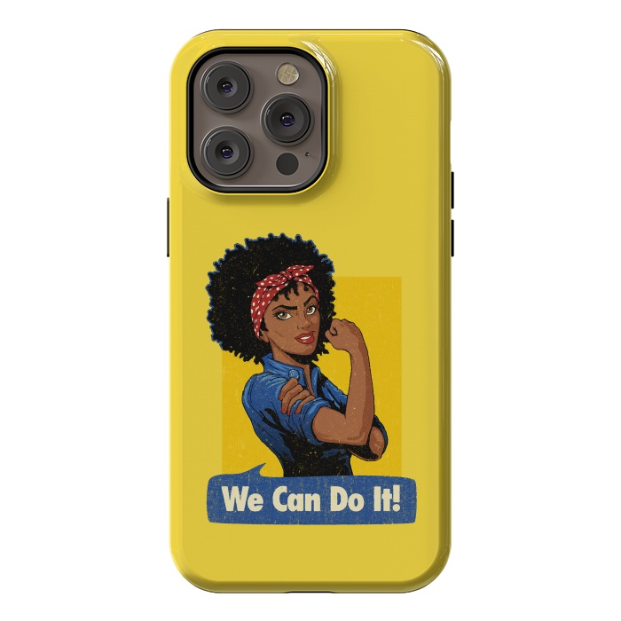 iPhone 14 Pro max StrongFit We Can Do It! Black Girl Black Queen Shirt by Vó Maria