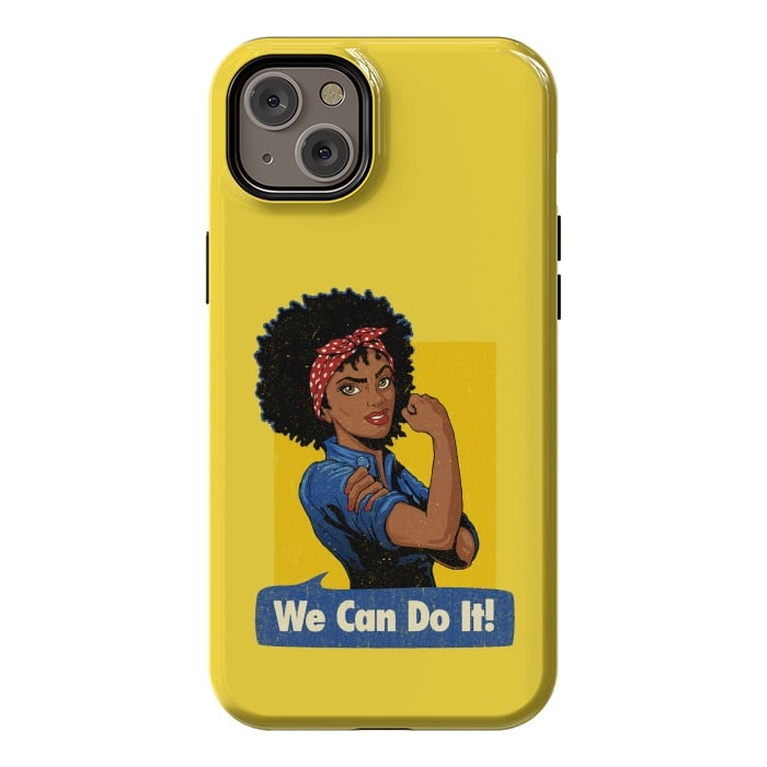 iPhone 14 Plus StrongFit We Can Do It! Black Girl Black Queen Shirt by Vó Maria