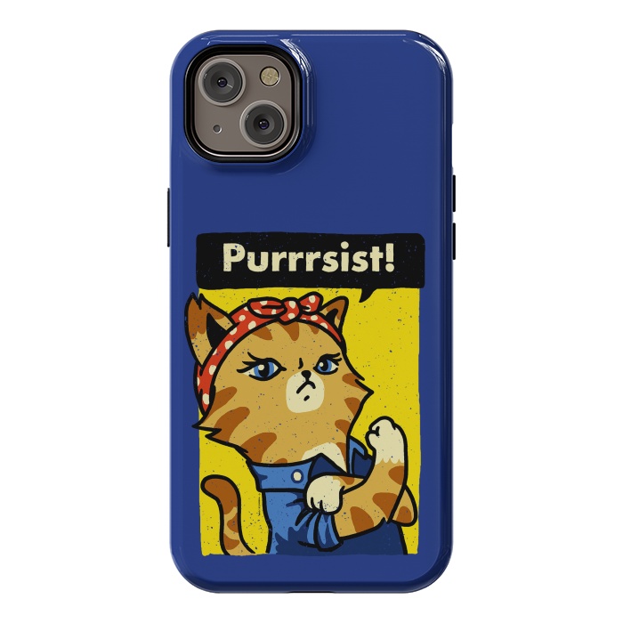 iPhone 14 Plus StrongFit Purrsist Cat 2 We Can Do It Cat Lover by Vó Maria