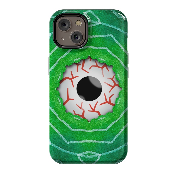 iPhone 14 StrongFit Creepy Eye Staring Through A Green Hole by Boriana Giormova