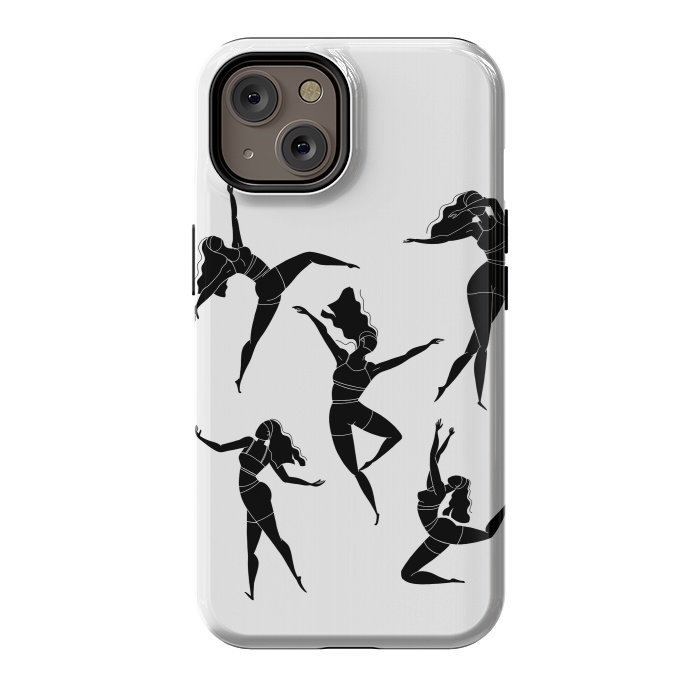 iPhone 14 StrongFit Dance Girl Black and White by Jelena Obradovic