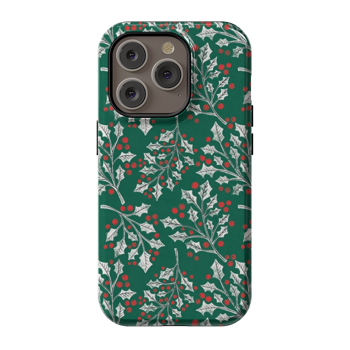 iPhone 14 Pro StrongFit Boughs of Holly by Noonday Design