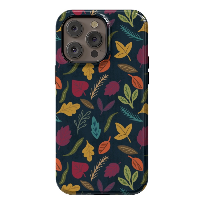 iPhone 14 Pro max StrongFit Bold and Colorful Fall Leaves by Noonday Design