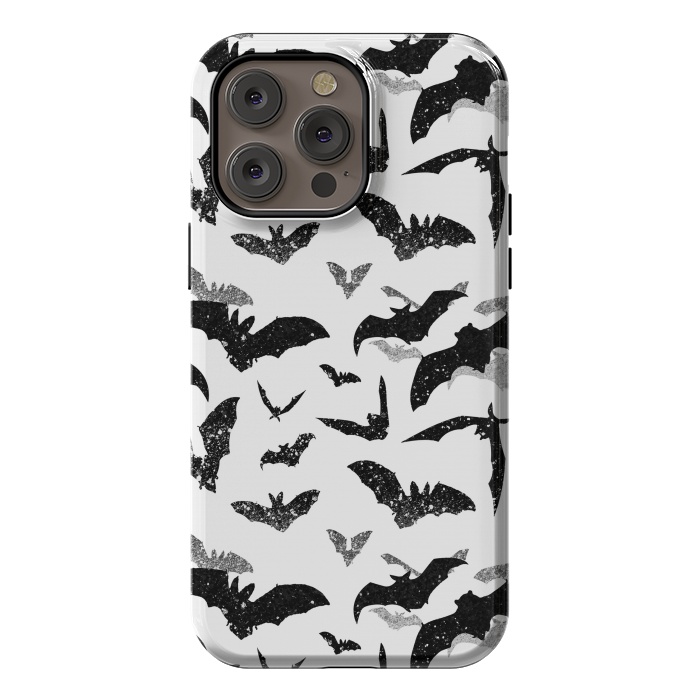 iPhone 14 Pro max StrongFit Grunge flying bats Halloween pattern by Oana 
