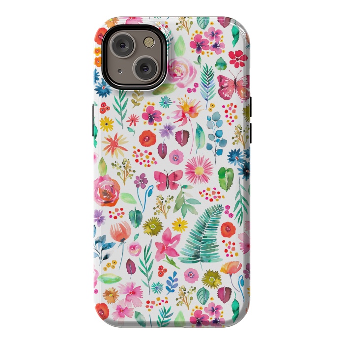 iPhone 14 Plus StrongFit Colorful Botanical Plants and Flowers by Ninola Design