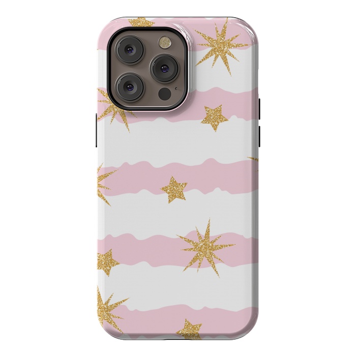 iPhone 14 Pro max StrongFit Golden Stars Pattern by Bledi