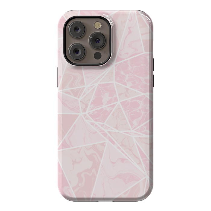 iPhone 14 Pro max StrongFit Pastel candy pink marble by Oana 